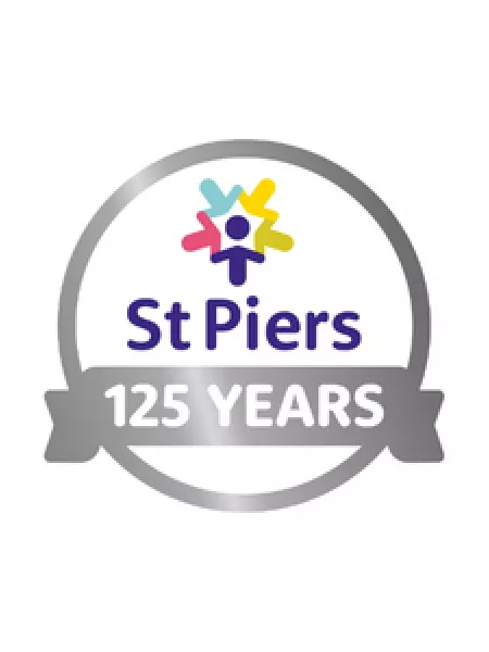 St Piers logo with 125 years silver ribbon